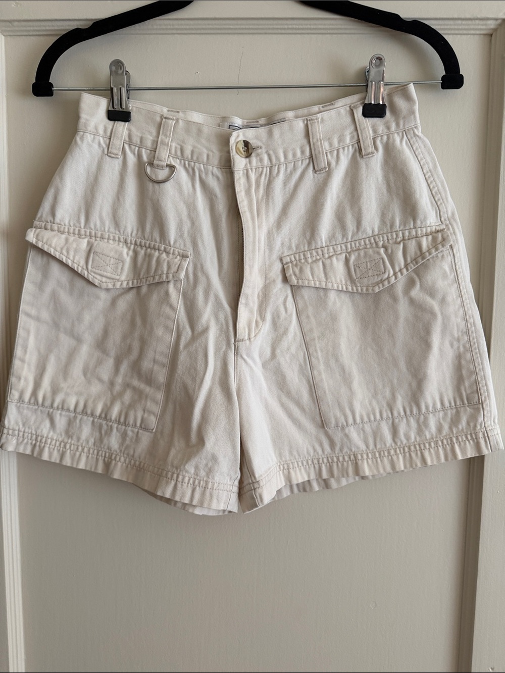 Vintage Women's Cream Utility Pocket Shorts